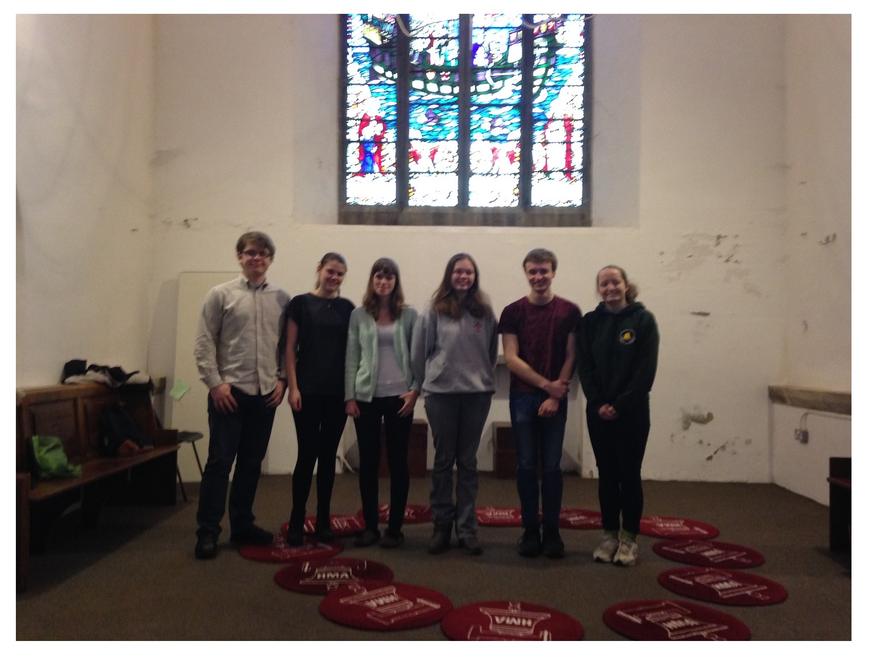 Current Members Peal Band l-r Max, Kate, Lorna, Alice, Phil and Libby